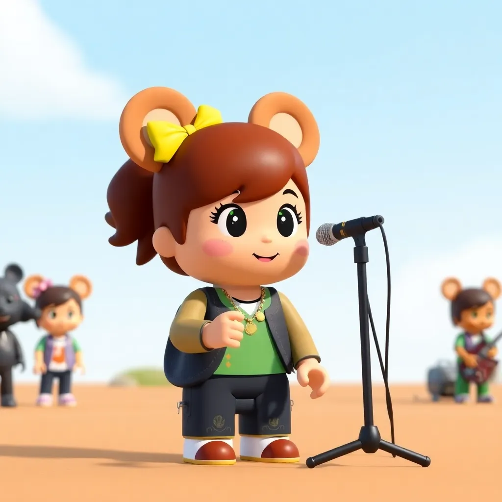 BE@RBRICK Animationsserie mit bunten Bärenfiguren im Musikstudio auf Apple TV+
