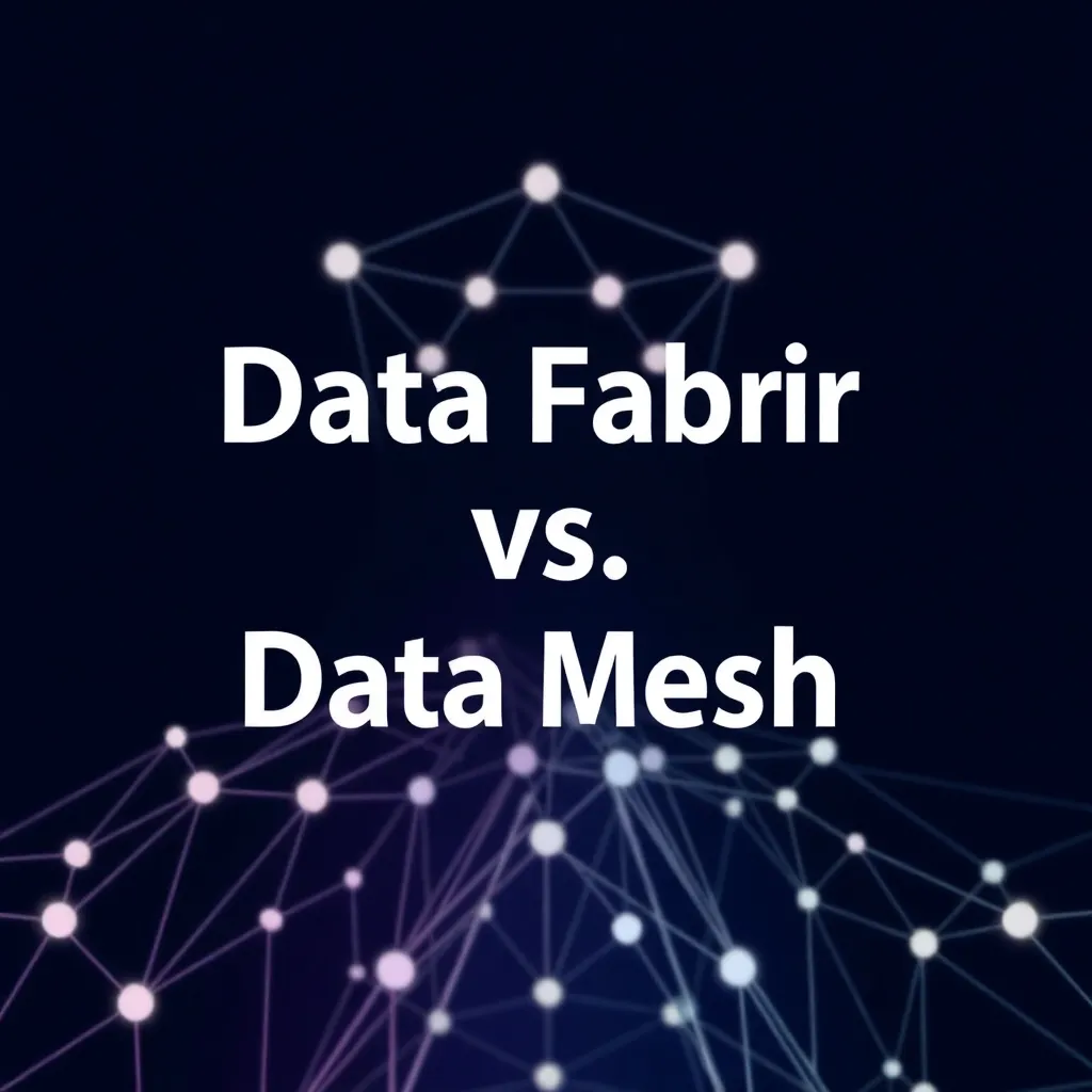 Vergleich von Data Fabric und Data Mesh Architekturen mit Netzwerkverbindungen