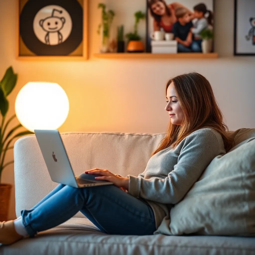Person am Laptop beim Löschen eines Reddit-Accounts im modernen Home-Office