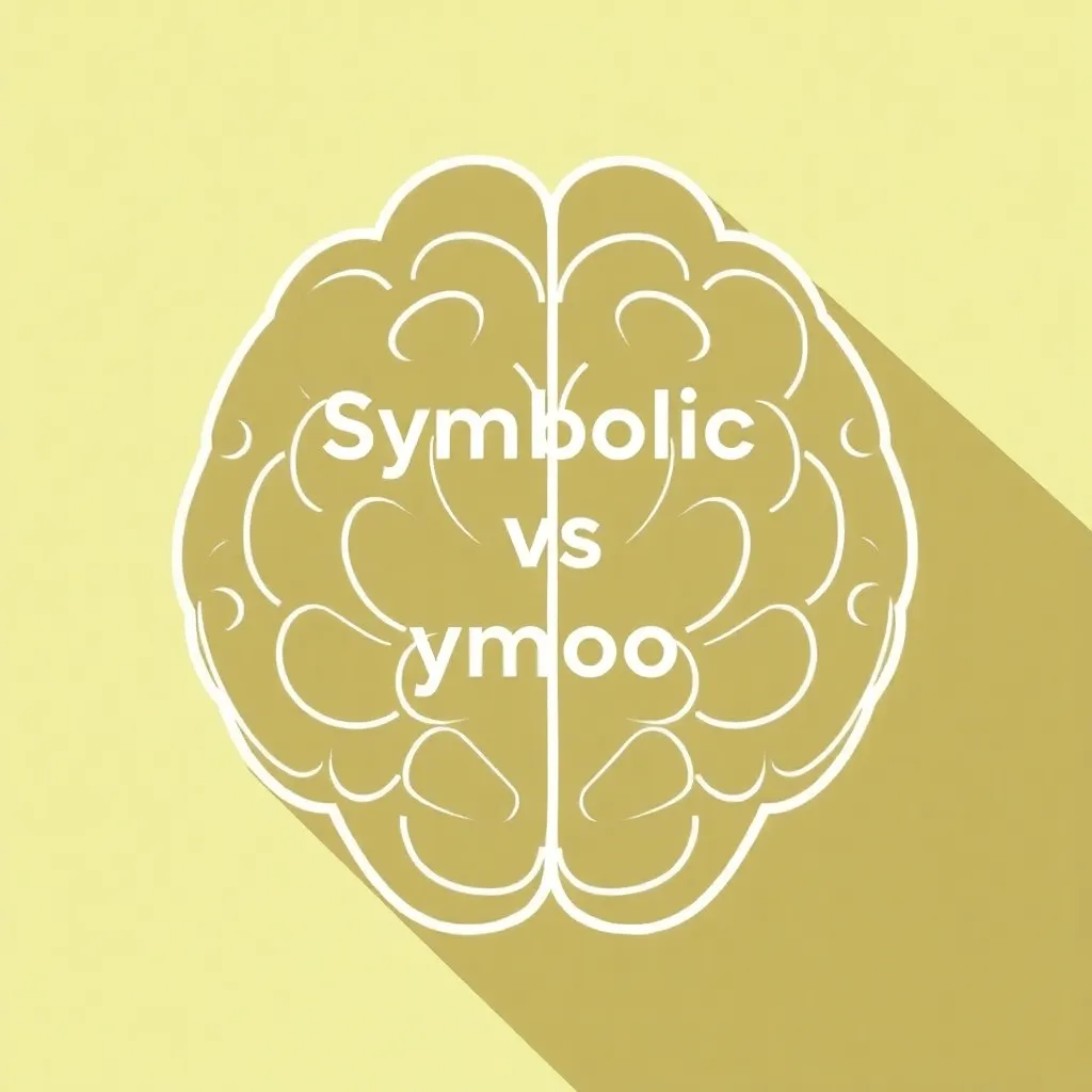 Visueller Vergleich zwischen symbolischer KI mit logischen Symbolen und subsymbolischer KI mit neuronalen Netzwerken