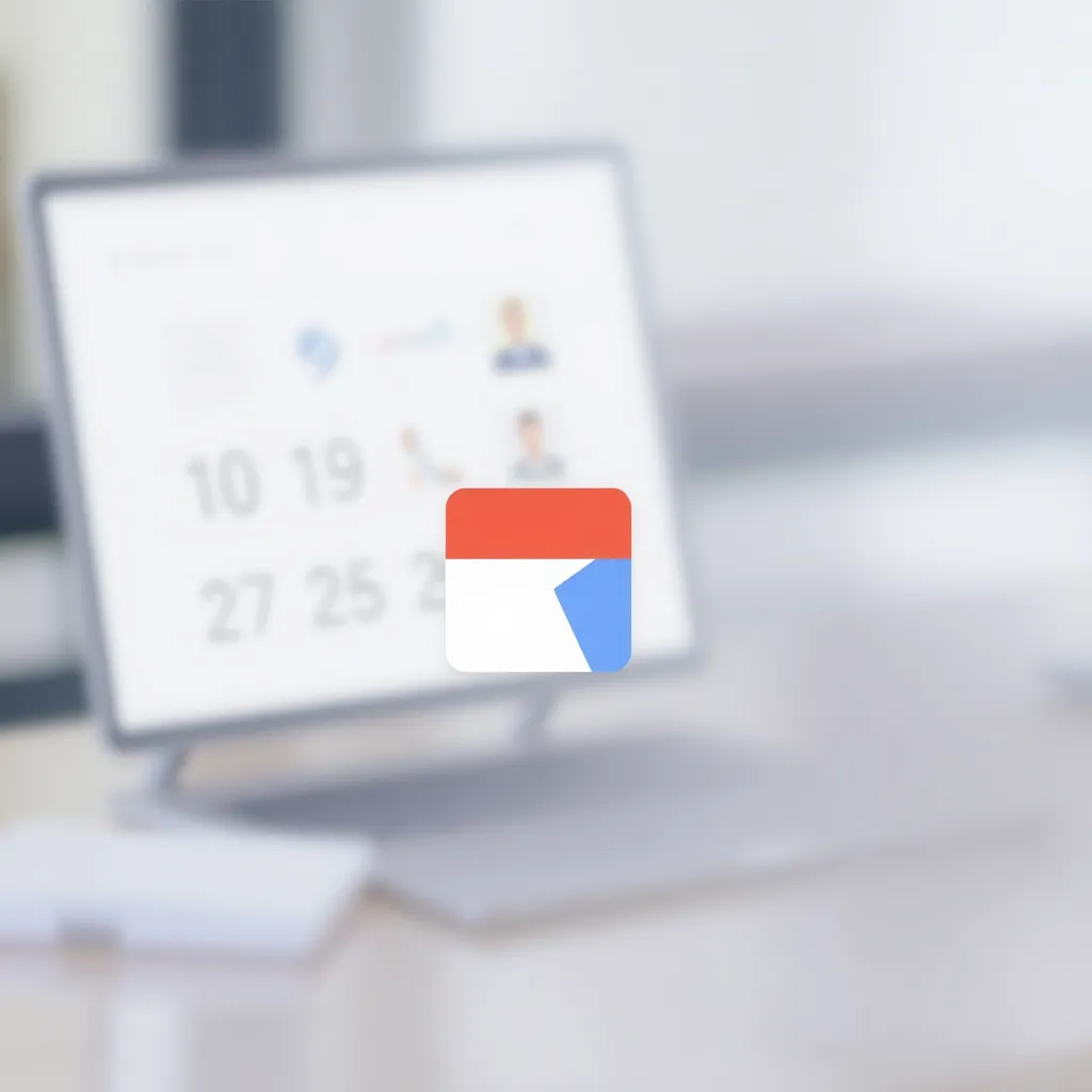 Synchronisierte Kalenderansicht von Google Kalender und Outlook in einem modernen Büro