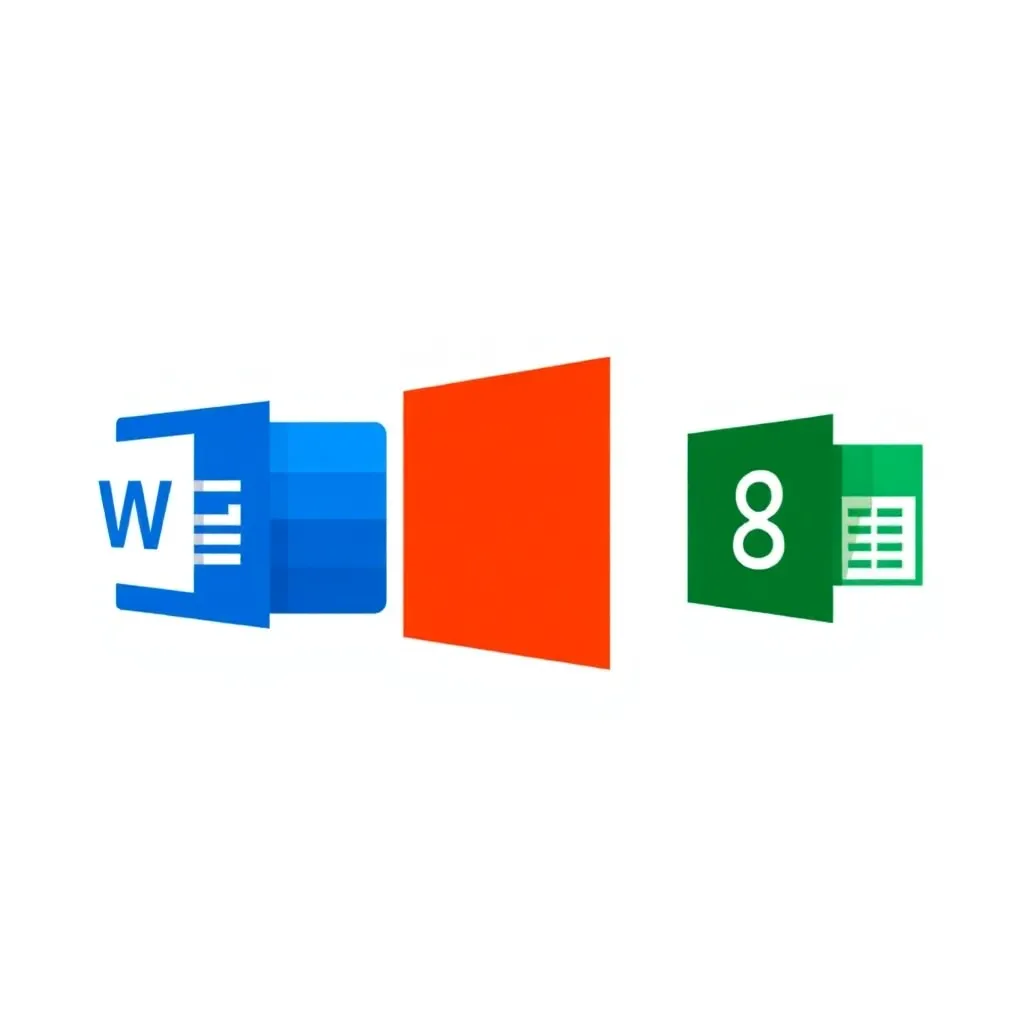 Photorealistische Darstellung eines modernen Arbeitsplatzes mit Microsoft Office und Werbebanner