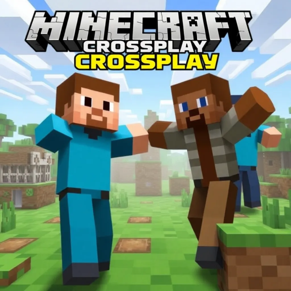 Minecraft Crossplay Server mit PC-, Konsolen- und Mobile-Avataren vor Servern