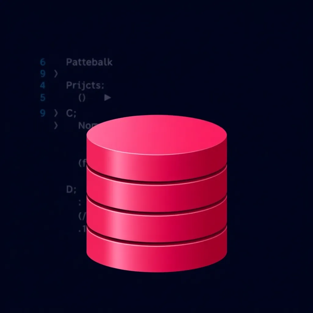 Fotorealistische Darstellung einer modernen SQL-Datenbank ohne Text