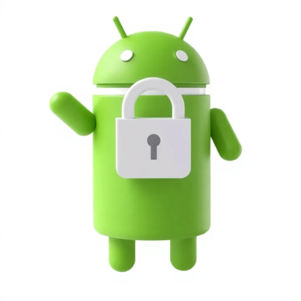 Modernes Android-Smartphone mit Darstellung eines digitalen Sicherheitsschlosses