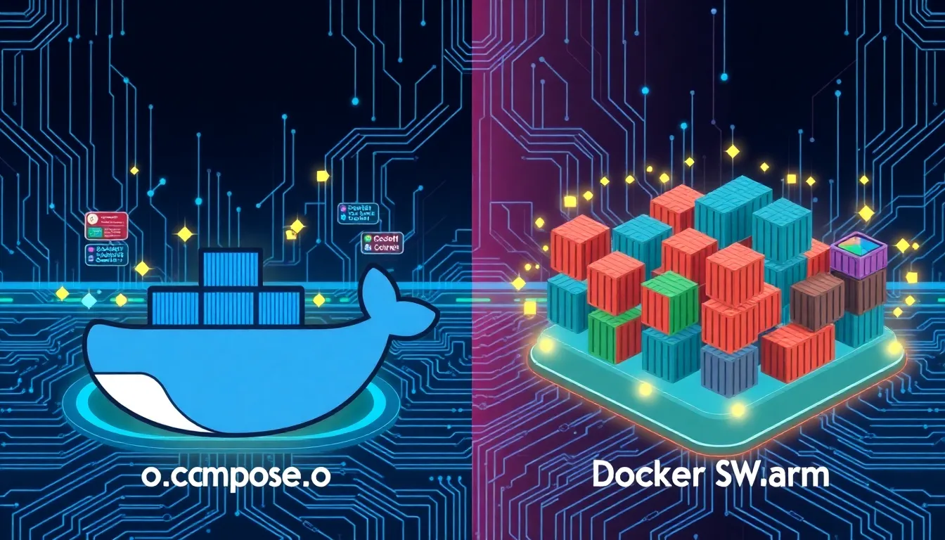Visual Vergleich zwischen Docker Compose und Swarm