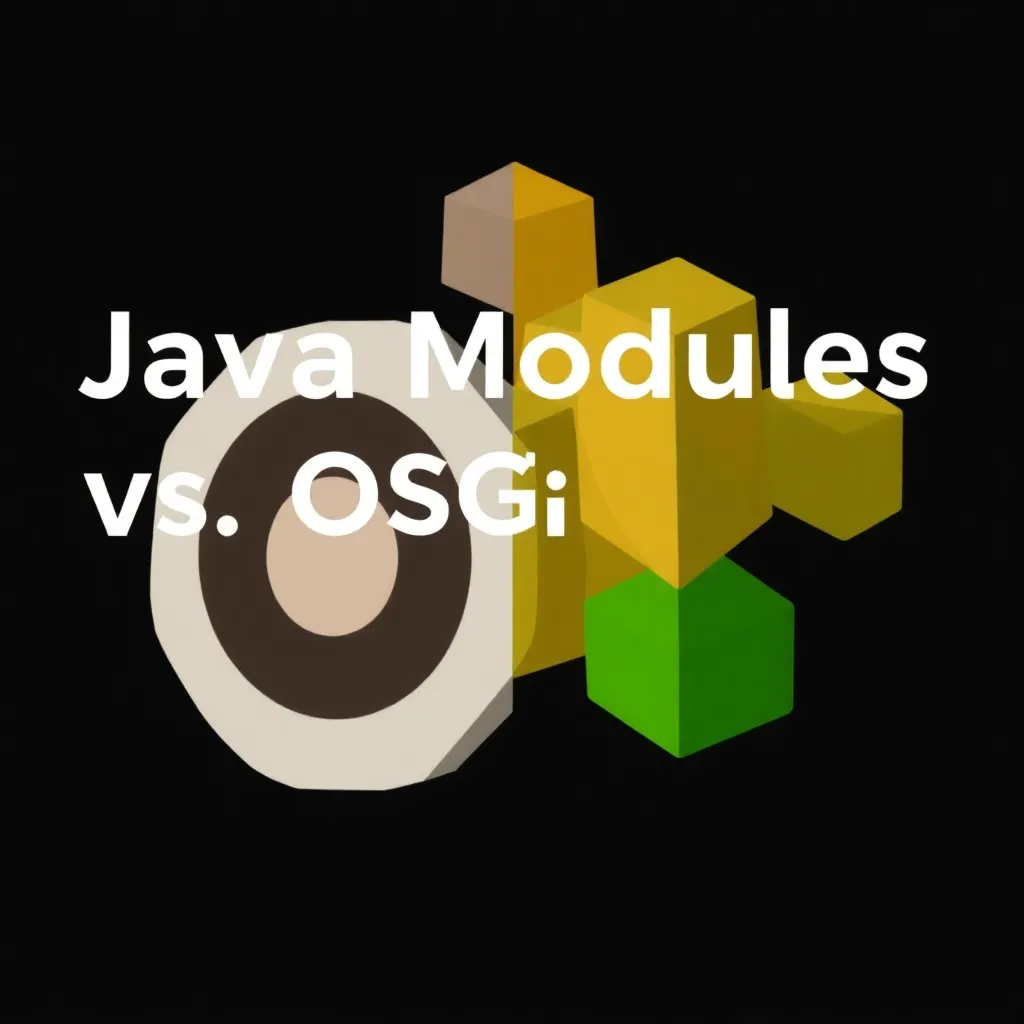 Fotorealistische Darstellung eines Entwicklers mit Java-Modulen und OSGi-Architektur