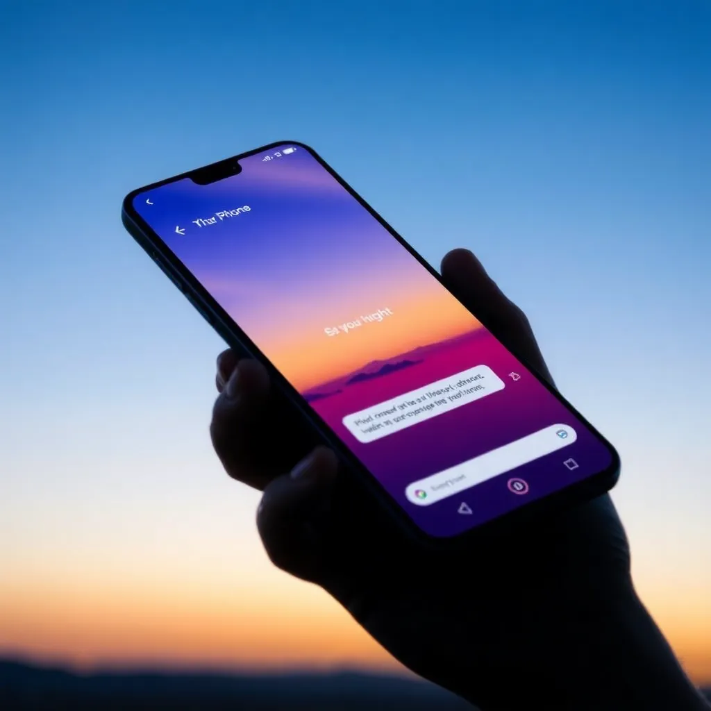 Modernes Smartphone mit KI-Interface ohne Apps auf Tisch photorealistisch
