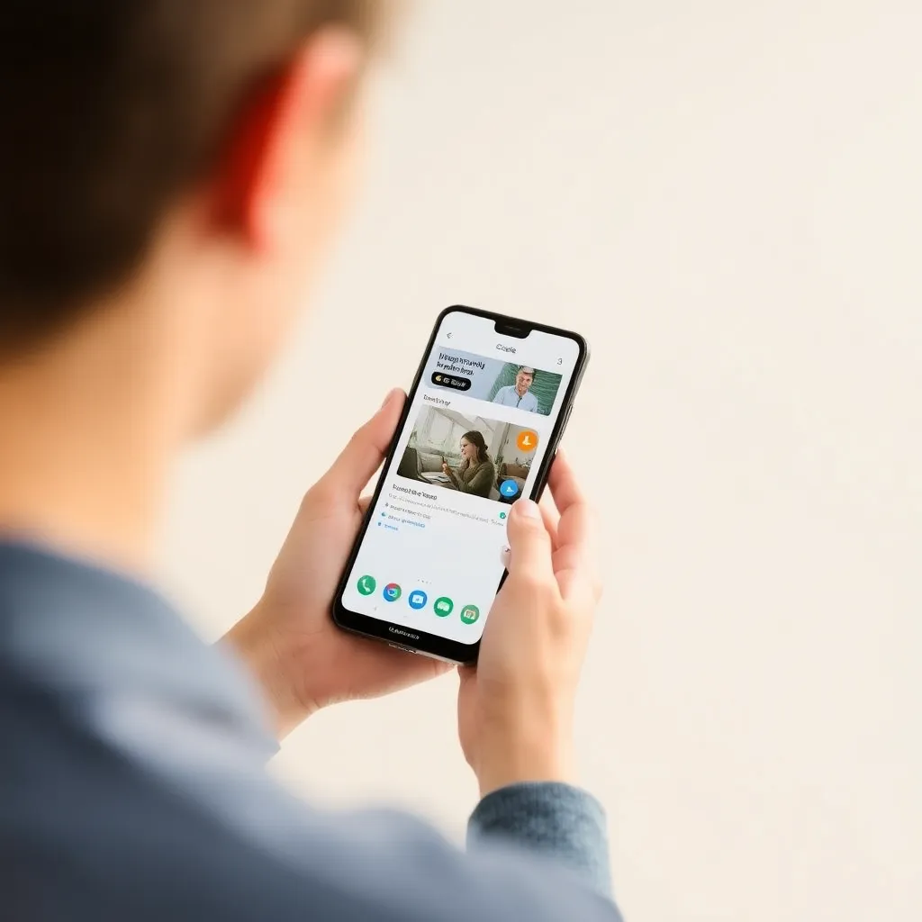 Modernes Smartphone mit KI-Datenfluss in futuristischem Design