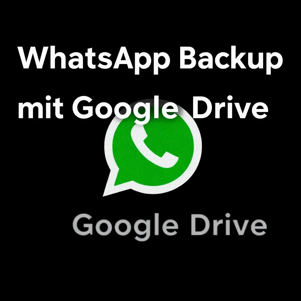 WhatsApp-Backup auf Google Drive mit Smartphone und Cloud-Symbolen